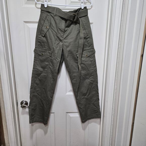 J.Crew Olive Green Belted Utility Cargo Pants Women’s 8 - Picture 6 of 12